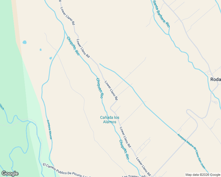 map of restaurants, bars, coffee shops, grocery stores, and more near Lower Llano Road in Taos County