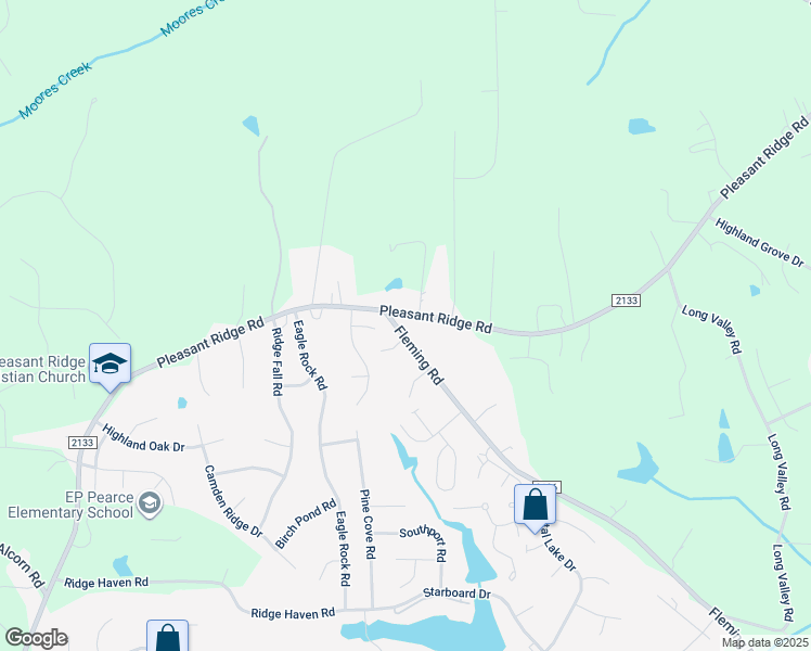 map of restaurants, bars, coffee shops, grocery stores, and more near 2300 Pleasant Ridge Road in Greensboro