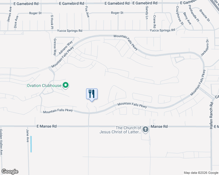 map of restaurants, bars, coffee shops, grocery stores, and more near 4680 Santa Luc Street in Pahrump