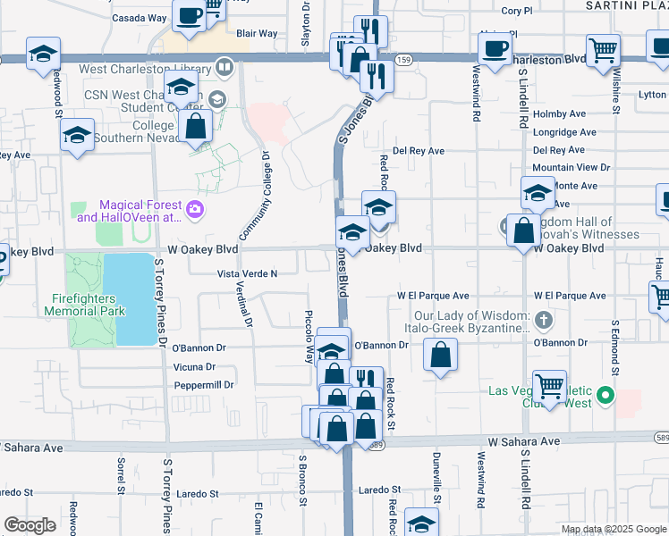 map of restaurants, bars, coffee shops, grocery stores, and more near in Las Vegas