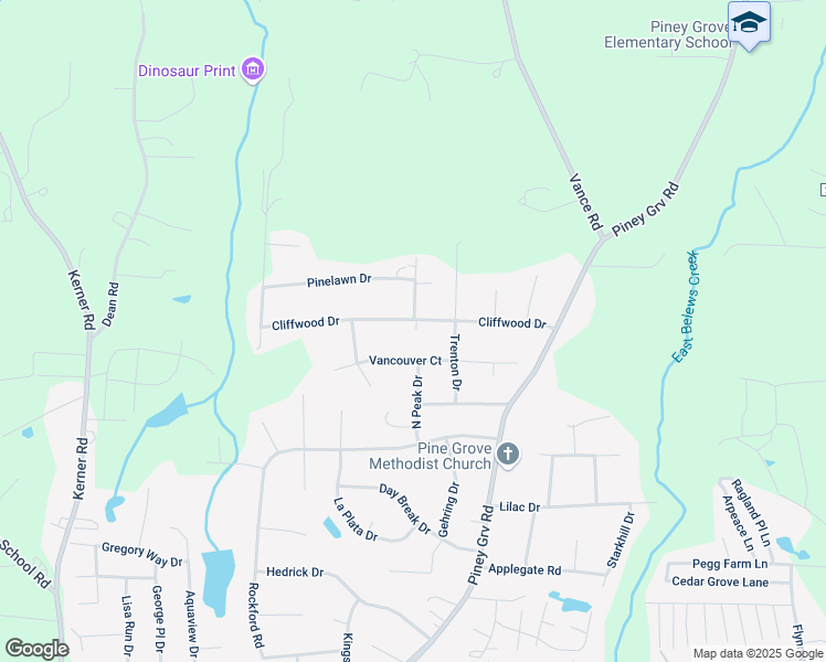 map of restaurants, bars, coffee shops, grocery stores, and more near 231 Cliffwood Drive in Kernersville
