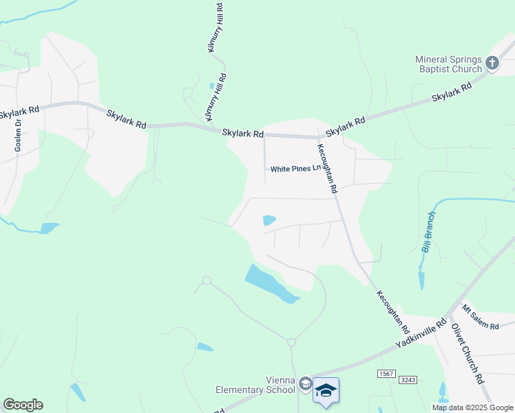 map of restaurants, bars, coffee shops, grocery stores, and more near 6552 Harrell Drive in Pfafftown