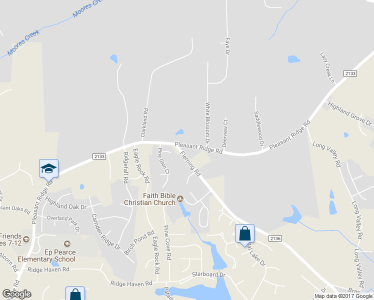 map of restaurants, bars, coffee shops, grocery stores, and more near 2300 Pleasant Ridge Road in Greensboro