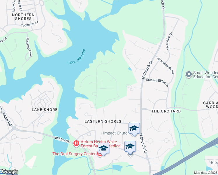 map of restaurants, bars, coffee shops, grocery stores, and more near 503 Fieldstone Court in Greensboro