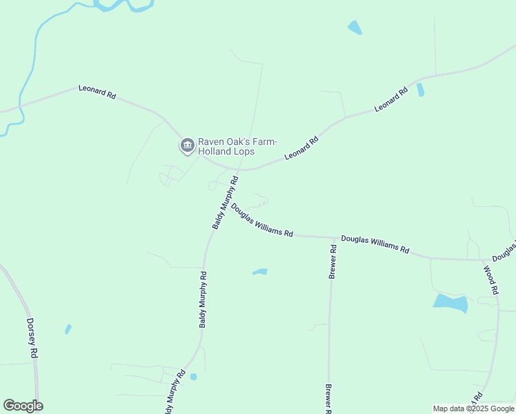 map of restaurants, bars, coffee shops, grocery stores, and more near 61 Douglas Williams Road in Louisburg