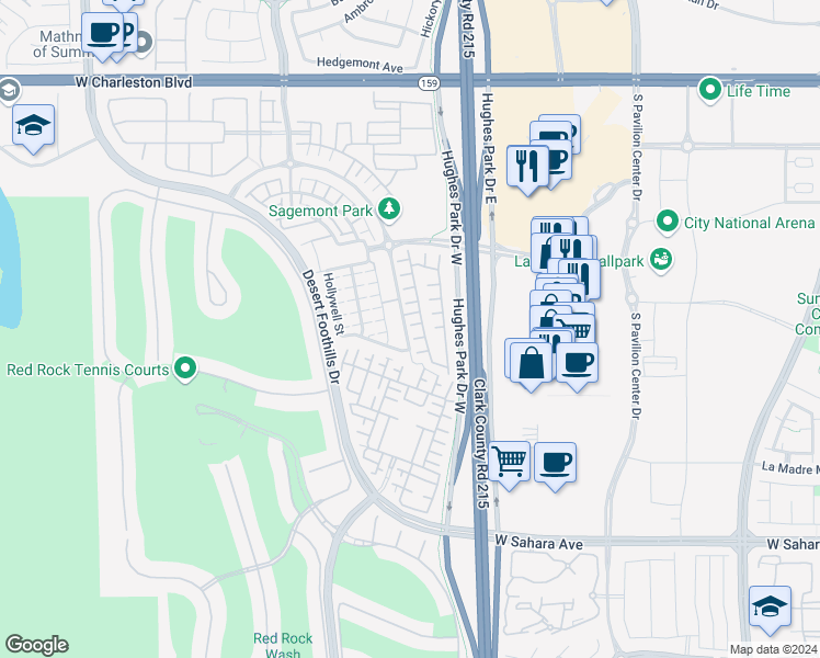 map of restaurants, bars, coffee shops, grocery stores, and more near 11247 Eureka Pass Court in Las Vegas