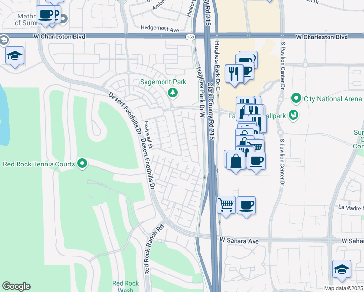 map of restaurants, bars, coffee shops, grocery stores, and more near 11242 Eureka Pass Court in Las Vegas
