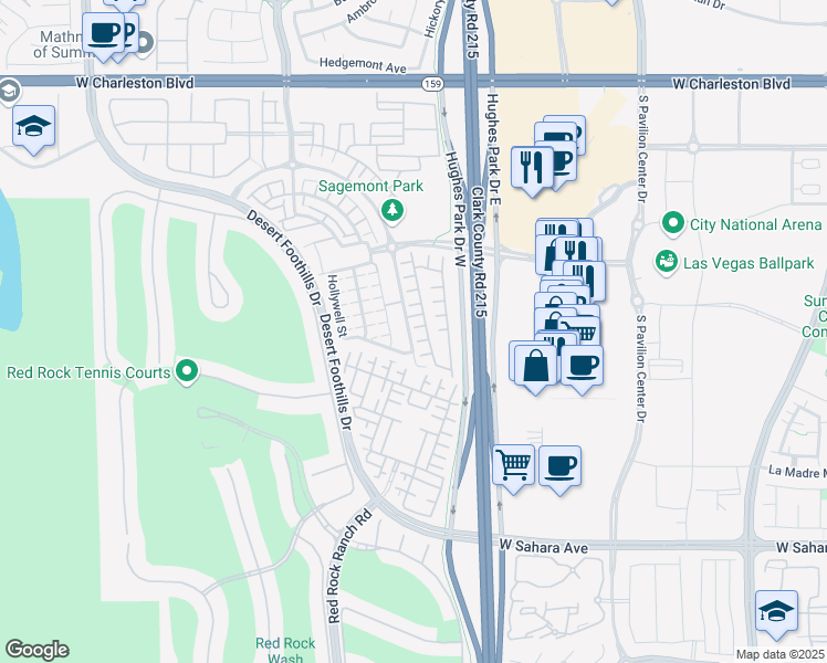 map of restaurants, bars, coffee shops, grocery stores, and more near 11247 Eureka Pass Court in Las Vegas
