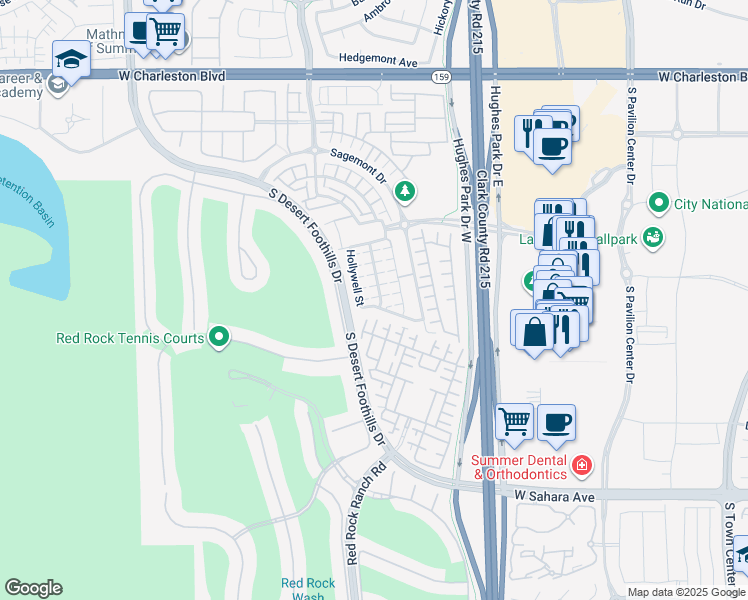 map of restaurants, bars, coffee shops, grocery stores, and more near 2015 Granemore Street in Las Vegas