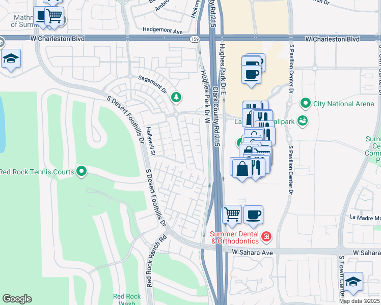 map of restaurants, bars, coffee shops, grocery stores, and more near 11235 Eureka Pass Court in Las Vegas