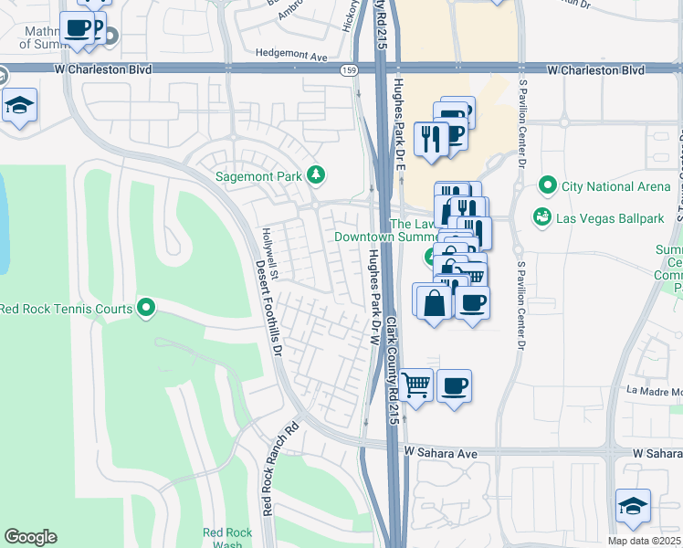 map of restaurants, bars, coffee shops, grocery stores, and more near 11235 Eureka Pass Court in Las Vegas