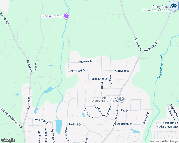 map of restaurants, bars, coffee shops, grocery stores, and more near 200 Cliffwood Drive in Kernersville