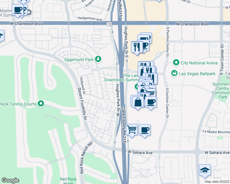 map of restaurants, bars, coffee shops, grocery stores, and more near 2012 Solvang Mill Drive in Las Vegas