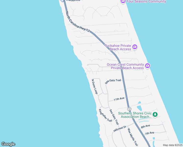 map of restaurants, bars, coffee shops, grocery stores, and more near 126 Jaycrest Road in Kitty Hawk