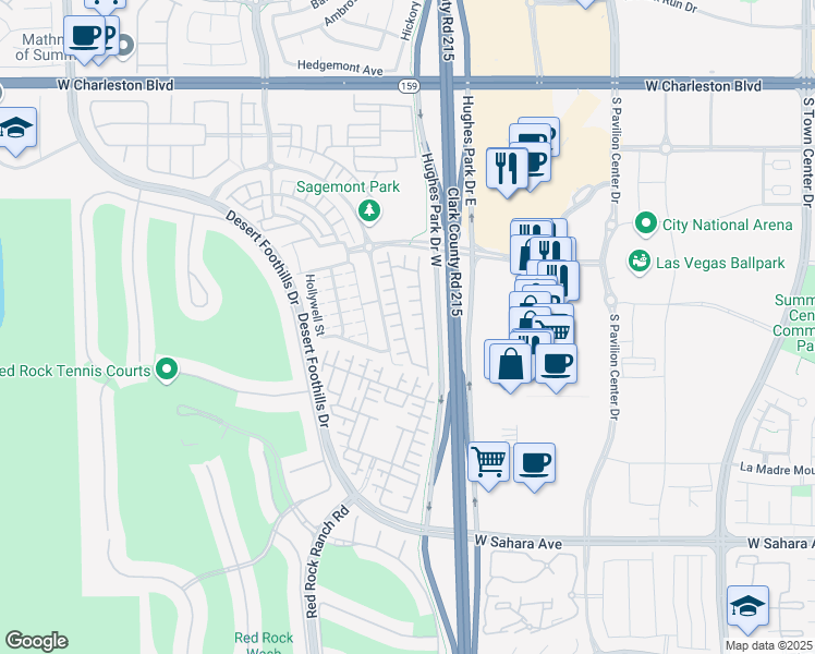 map of restaurants, bars, coffee shops, grocery stores, and more near 11242 Eureka Pass Court in Las Vegas