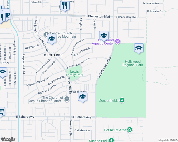 map of restaurants, bars, coffee shops, grocery stores, and more near 6548 Candy Apple Circle in Las Vegas