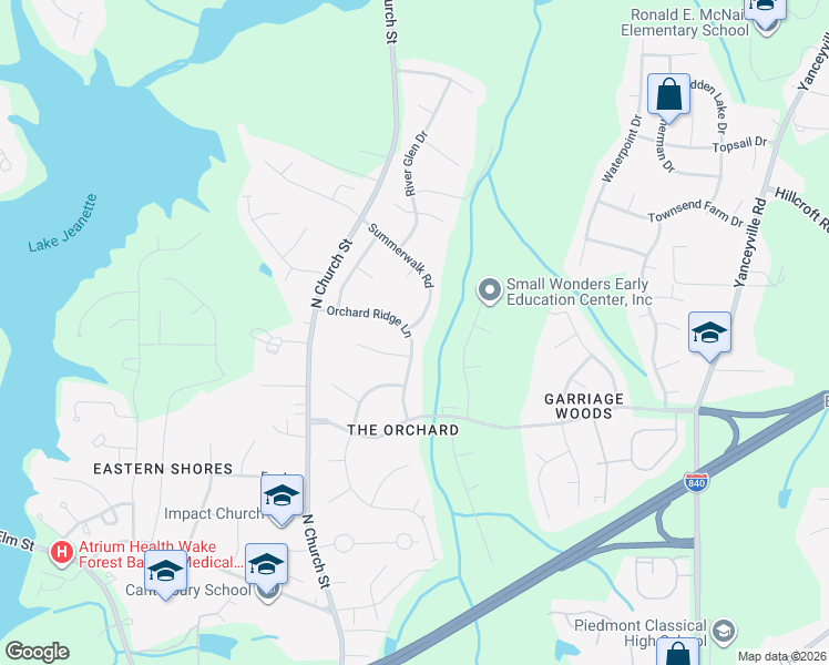 map of restaurants, bars, coffee shops, grocery stores, and more near 615 Summerwalk Road in Greensboro