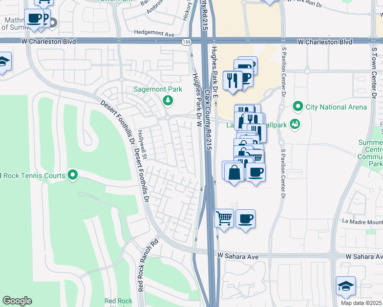 map of restaurants, bars, coffee shops, grocery stores, and more near 11210 Ojai Court in Las Vegas