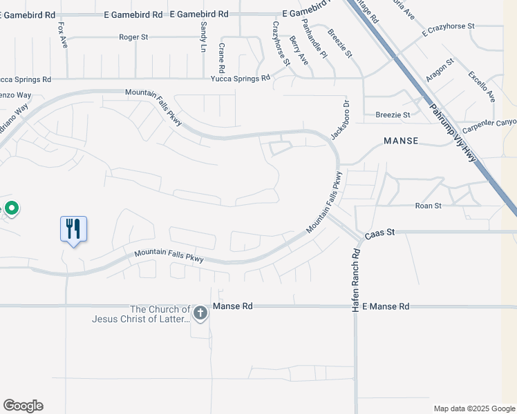 map of restaurants, bars, coffee shops, grocery stores, and more near 5675 East La Campana Drive in Pahrump