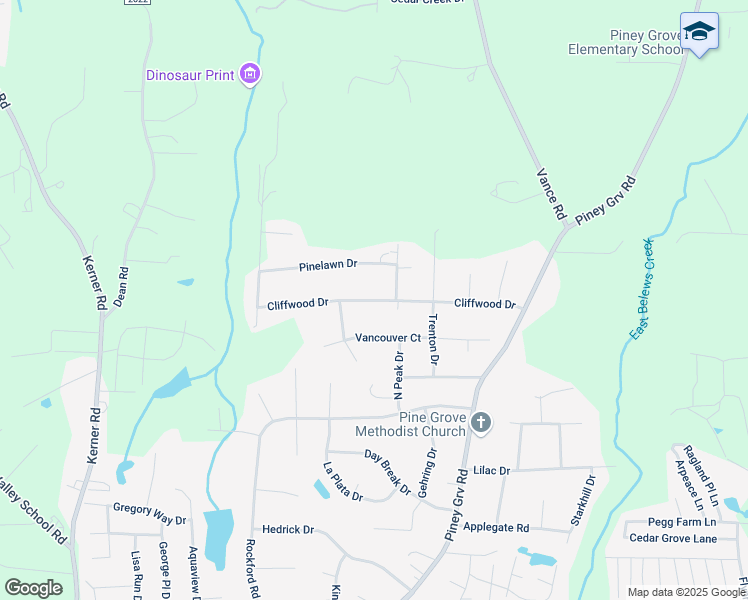 map of restaurants, bars, coffee shops, grocery stores, and more near 231 Cliffwood Drive in Kernersville