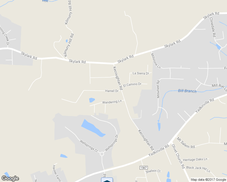map of restaurants, bars, coffee shops, grocery stores, and more near 6429 Harrell Drive in Pfafftown