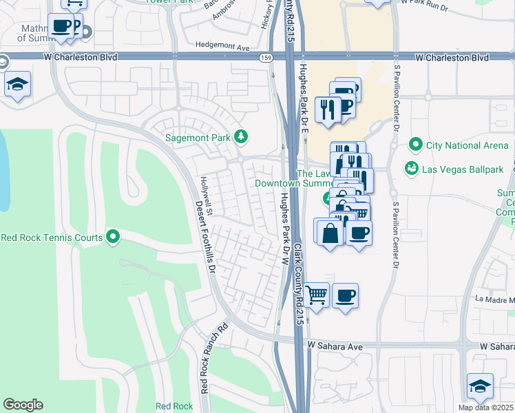 map of restaurants, bars, coffee shops, grocery stores, and more near 11242 Eureka Pass Court in Las Vegas