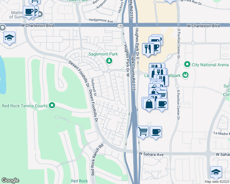 map of restaurants, bars, coffee shops, grocery stores, and more near 11242 Eureka Pass Court in Las Vegas