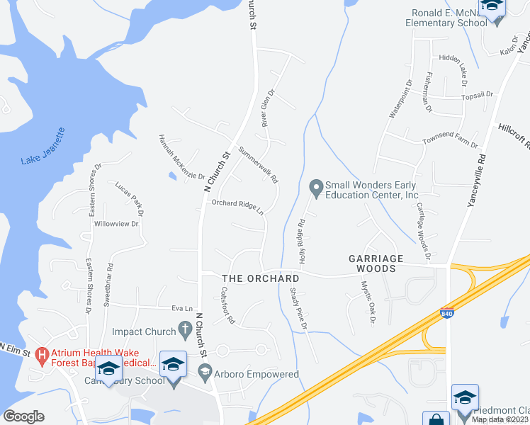 map of restaurants, bars, coffee shops, grocery stores, and more near 402 Summerwalk Road in Greensboro