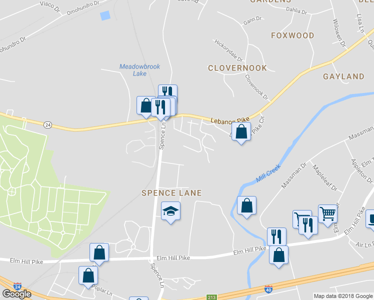 map of restaurants, bars, coffee shops, grocery stores, and more near 827 Spence Enclave Lane in Nashville