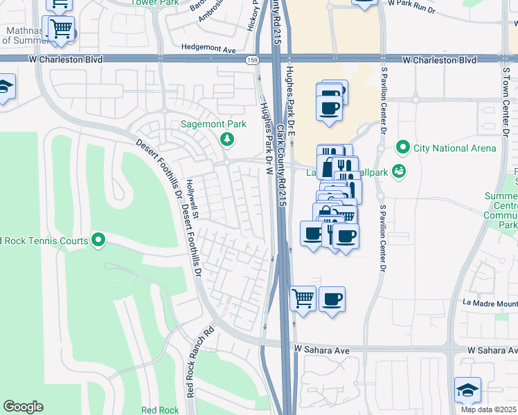 map of restaurants, bars, coffee shops, grocery stores, and more near 11207 Buelton Court in Las Vegas