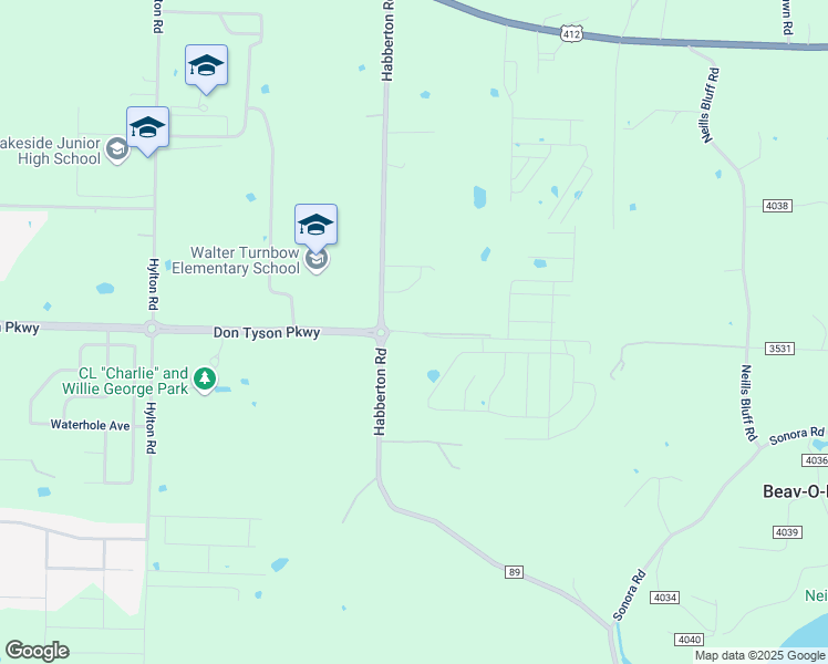 map of restaurants, bars, coffee shops, grocery stores, and more near 5161 Horn Lane in Springdale