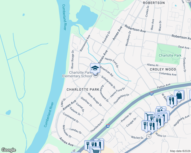 map of restaurants, bars, coffee shops, grocery stores, and more near 480 Annex Avenue in Nashville
