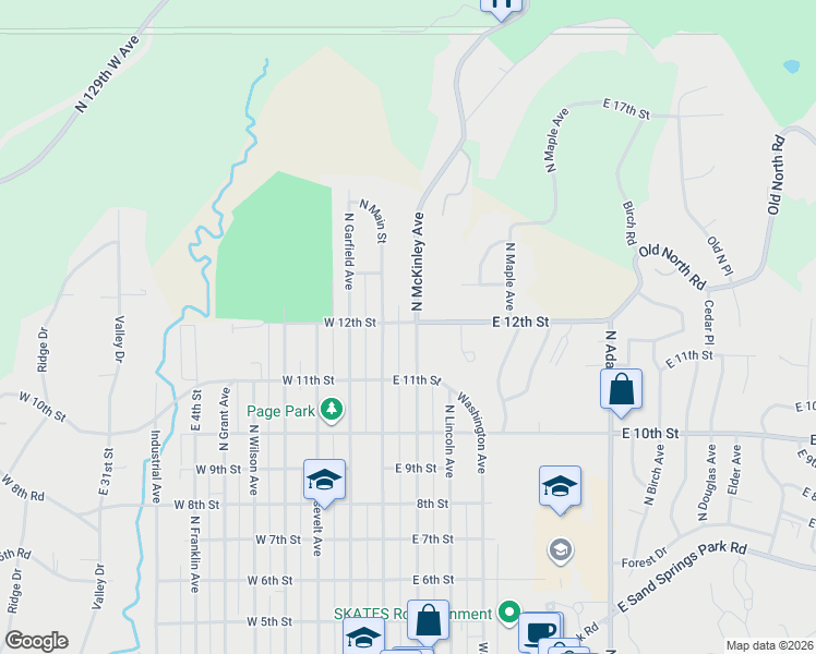 map of restaurants, bars, coffee shops, grocery stores, and more near 1128 North McKinley Avenue in Sand Springs