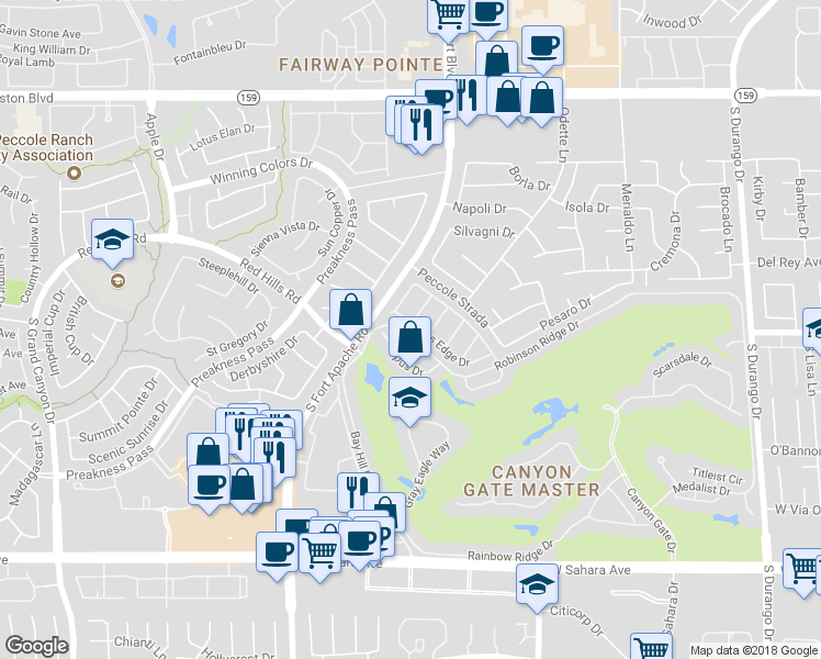 map of restaurants, bars, coffee shops, grocery stores, and more near 9021 Rivers Edge Drive in Las Vegas