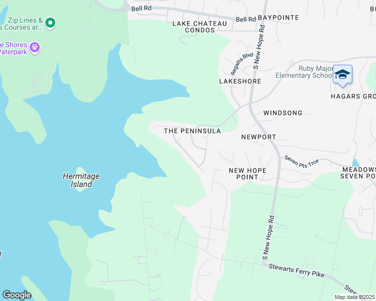 map of restaurants, bars, coffee shops, grocery stores, and more near 5129 Bay Overlook Drive in Nashville