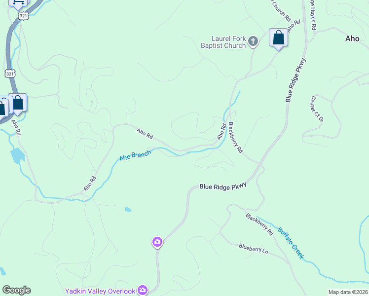map of restaurants, bars, coffee shops, grocery stores, and more near 1539 Aho Road in Boone