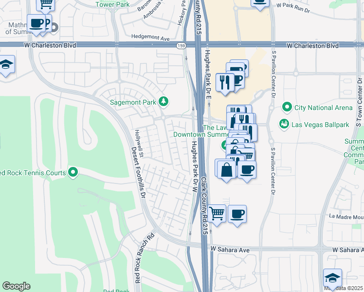 map of restaurants, bars, coffee shops, grocery stores, and more near 11216 Buelton Court in Las Vegas