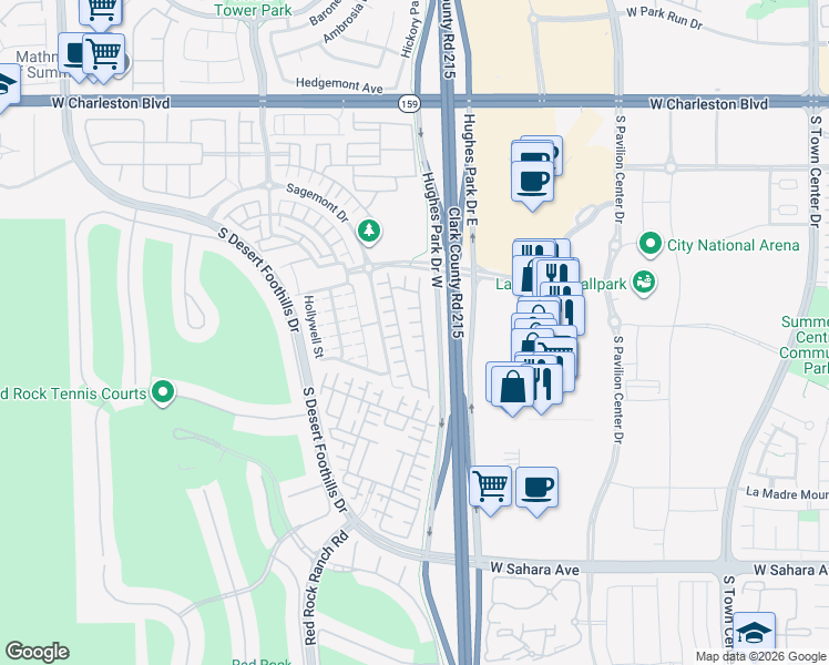 map of restaurants, bars, coffee shops, grocery stores, and more near 11212 Buelton Court in Las Vegas