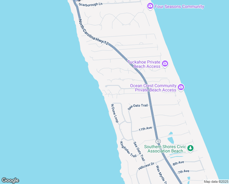 map of restaurants, bars, coffee shops, grocery stores, and more near 126 Jaycrest Road in Kitty Hawk