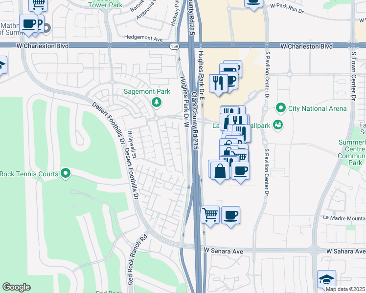 map of restaurants, bars, coffee shops, grocery stores, and more near 1950 Solvang Mill Drive in Las Vegas