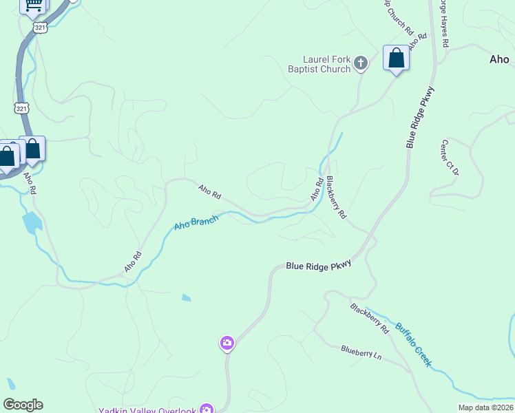 map of restaurants, bars, coffee shops, grocery stores, and more near 1539 Aho Road in Boone