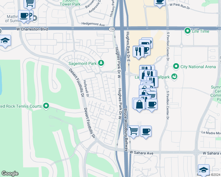 map of restaurants, bars, coffee shops, grocery stores, and more near 1928 Morro Vista Drive in Las Vegas