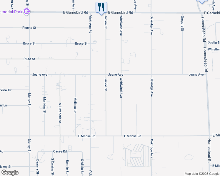 map of restaurants, bars, coffee shops, grocery stores, and more near 4611 Jackie Street in Pahrump