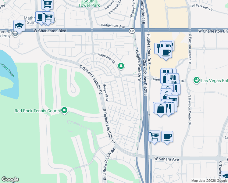 map of restaurants, bars, coffee shops, grocery stores, and more near 2002 Granemore Street in Las Vegas