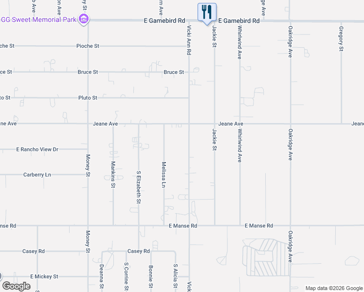 map of restaurants, bars, coffee shops, grocery stores, and more near 4620 Vicki Ann Road in Pahrump
