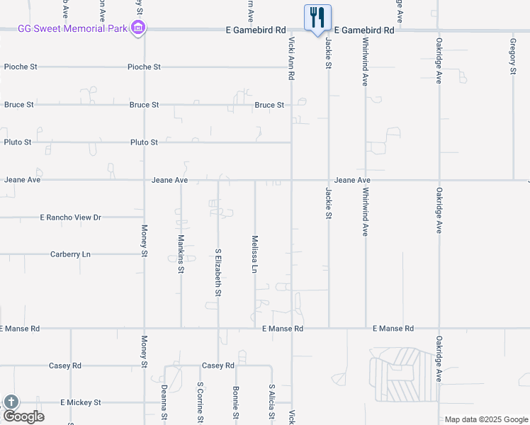 map of restaurants, bars, coffee shops, grocery stores, and more near 4621 Melissa Lane in Pahrump
