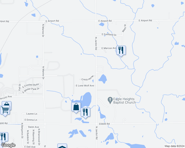 map of restaurants, bars, coffee shops, grocery stores, and more near 2018 Crazy Horse in Stillwater