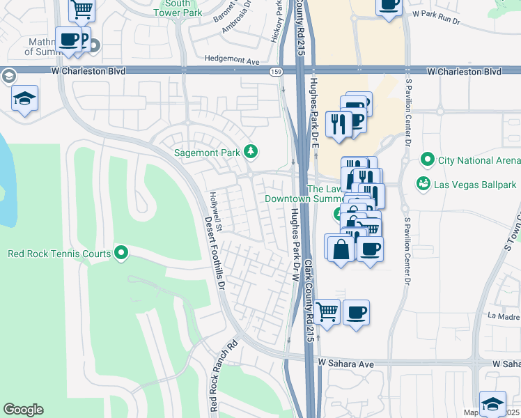 map of restaurants, bars, coffee shops, grocery stores, and more near 11244 Lompoc Court in Las Vegas