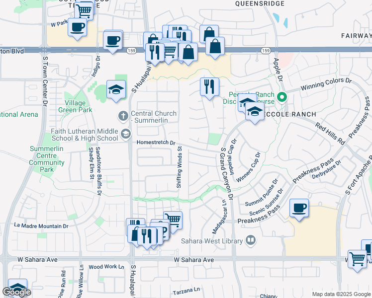 map of restaurants, bars, coffee shops, grocery stores, and more near 1653 Warrenville Street in Las Vegas