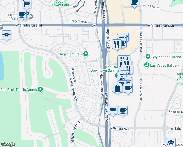 map of restaurants, bars, coffee shops, grocery stores, and more near 11232 Lompoc Court in Las Vegas